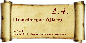 Liebenberger Ajtony névjegykártya
